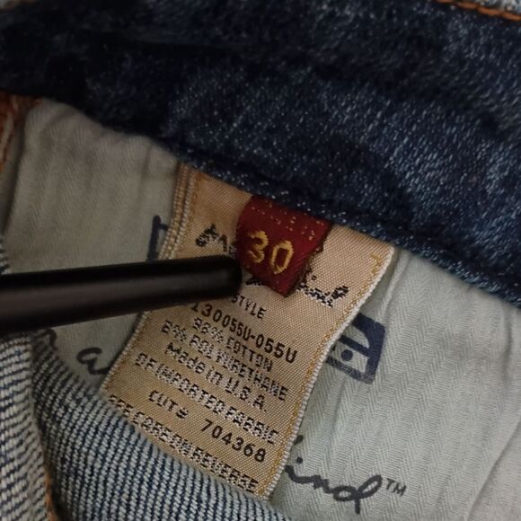7 For All Mankind A Pocket Jeans 30 NEW Rhinestones Bootcut Low Rise Y2K Stretch - Picture 15 of 16